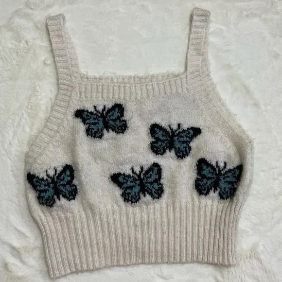 Topshop Soft Knit Cropped Tank Top AND Cardigan - Picture 3 of 4